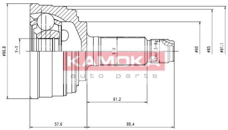 Шарнир равных угловых скоростей (ШРУС) KAMOKA 6360