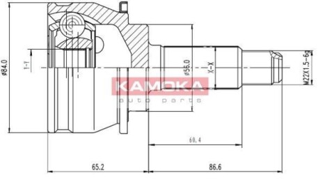 Шарнир равных угловых скоростей (ШРУС) KAMOKA 6458