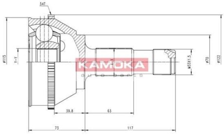 Шарнир равных угловых скоростей (ШРУС) KAMOKA 6508