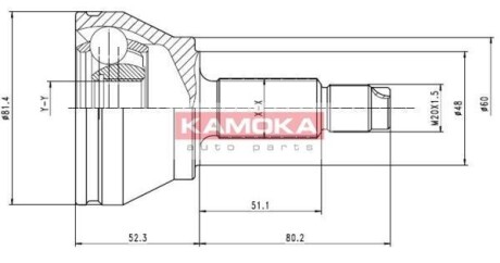 Шарнир равных угловых скоростей (ШРУС) KAMOKA 6512