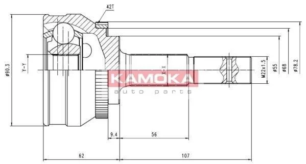 Шарнир равных угловых скоростей (ШРУС) KAMOKA 6538 (фото 1)
