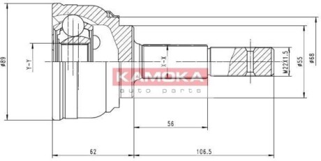 Шарнир равных угловых скоростей (ШРУС) KAMOKA 6540