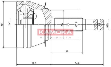 Шарнир равных угловых скоростей (ШРУС) KAMOKA 6544