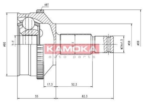 Шарнир равных угловых скоростей (ШРУС) KAMOKA 6574