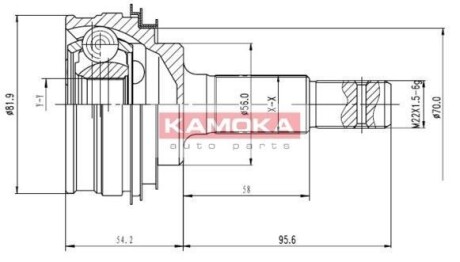 Шарнир равных угловых скоростей (ШРУС) KAMOKA 6592