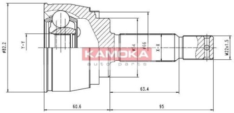 Шарнир равных угловых скоростей (ШРУС) KAMOKA 6620