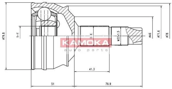Шарнир равных угловых скоростей (ШРУС) KAMOKA 6632 (фото 1)
