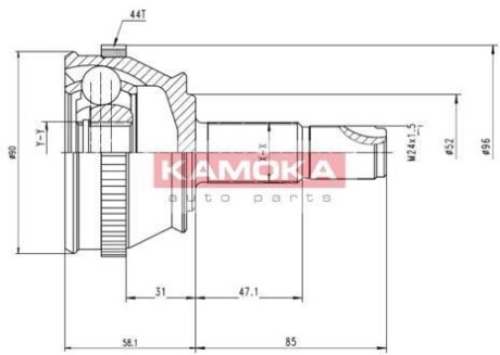 Шарнир равных угловых скоростей (ШРУС) KAMOKA 6690