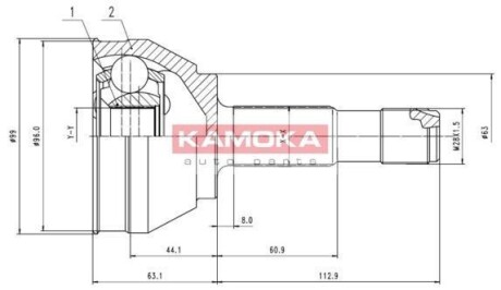 Шарнир равных угловых скоростей (ШРУС) KAMOKA 6706