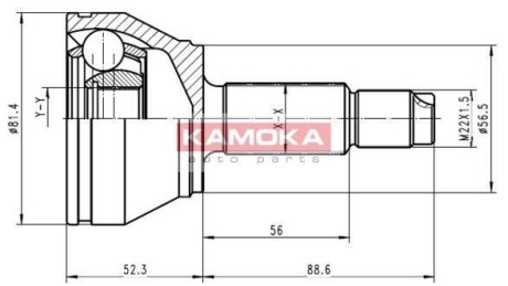 Шарнир равных угловых скоростей (ШРУС) KAMOKA 6708