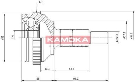 Шарнир равных угловых скоростей (ШРУС) KAMOKA 6714