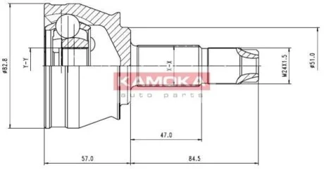 Шарнир равных угловых скоростей (ШРУС) KAMOKA 6980