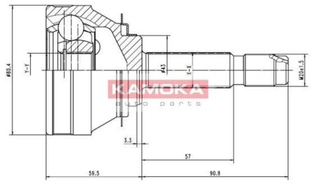 Шарнир равных угловых скоростей (ШРУС) KAMOKA 7002