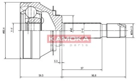 Шарнир равных угловых скоростей (ШРУС) KAMOKA 7002