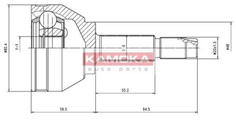 Шарнир равных угловых скоростей (ШРУС) KAMOKA 7008
