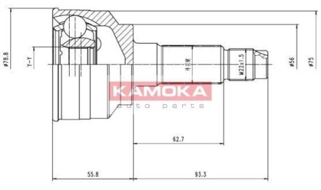 Шарнир равных угловых скоростей (ШРУС) KAMOKA 7068