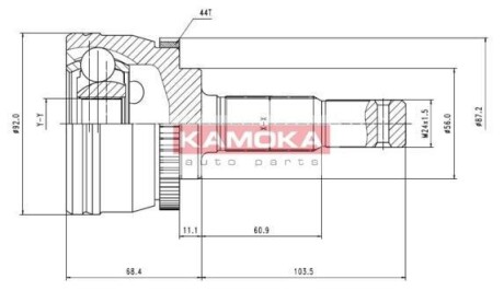 Шарнир равных угловых скоростей (ШРУС) KAMOKA 7080