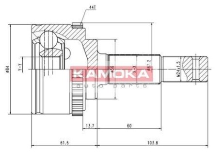 Шарнир равных угловых скоростей (ШРУС) KAMOKA 7081