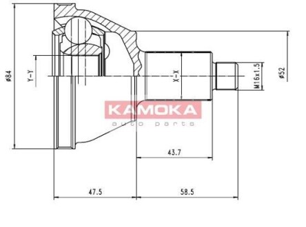 Шарнир равных угловых скоростей (ШРУС) KAMOKA 7084