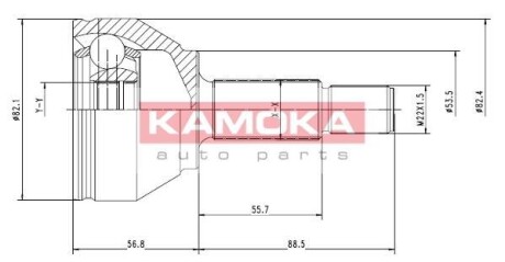 Шарнир равных угловых скоростей (ШРУС) KAMOKA 7092