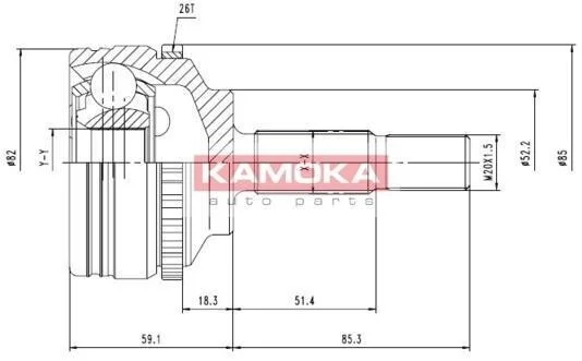 Шарнир равных угловых скоростей (ШРУС) KAMOKA 7140 (фото 1)