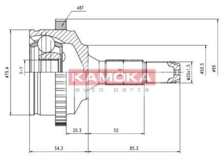 Шарнир равных угловых скоростей (ШРУС) KAMOKA 7146