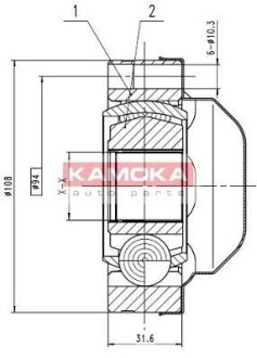 Шарнир равных угловых скоростей (ШРУС) KAMOKA 8713