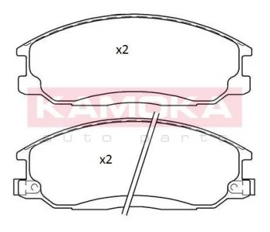 Тормозные колодки дисковые передние, комплект KAMOKA JQ101163