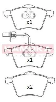 Тормозные колодки дисковые передние, комплект KAMOKA JQ101165