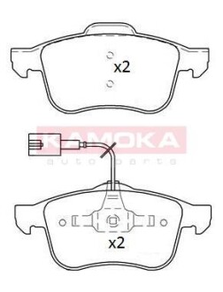 Тормозные колодки дисковые передние, комплект KAMOKA JQ101212