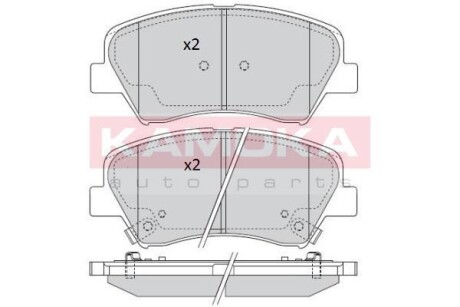 Тормозные колодки дисковые передние, комплект KAMOKA JQ101270