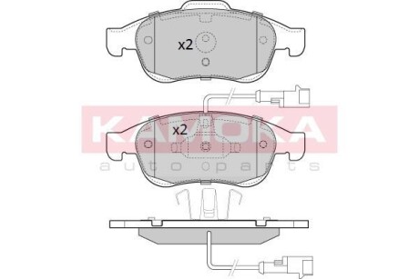 Тормозные колодки дисковые передние, комплект KAMOKA JQ101281