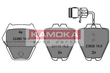 Тормозные колодки дисковые, комплект KAMOKA JQ1013420