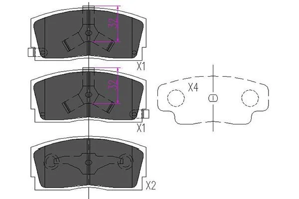 Тормозные колодки дисковые передние, комплект KAVO KBP-1501 (фото 1)