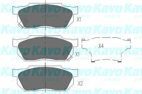 Тормозные колодки дисковые, комплект KAVO KBP-2001