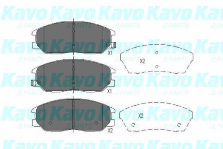 Тормозные колодки дисковые передние, комплект KAVO KBP-3021