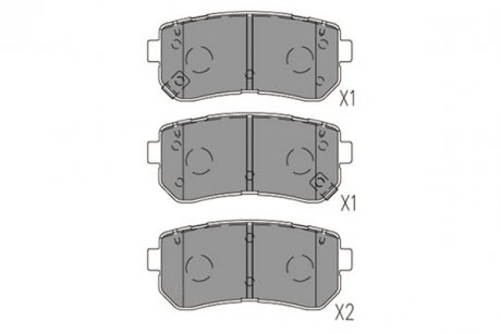 Колодки гальмівні (задні) Hyundai Tucson 15-/Sonata 05-15/ix20/ix35/Kia Cerato/Sportage/Picanto 10- KAVO KBP-3059 (фото 1)