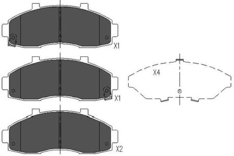Тормозные колодки дисковые, комплект KAVO KBP-4010