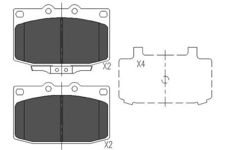 Тормозные колодки дисковые, комплект KAVO KBP-4518