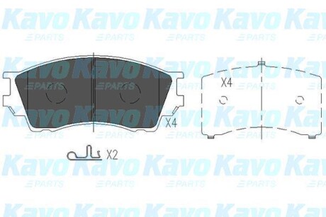 Тормозные колодки дисковые передние, комплект KAVO KBP-4529