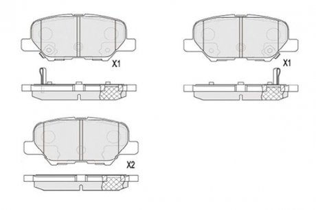 Колодки гальмівні (задні) Mitsubishi Outlander III/Mazda 6 12- (Akebono) KAVO KBP-5551 (фото 1)