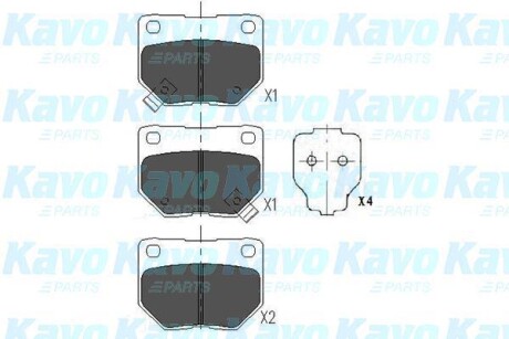 Тормозные колодки дисковые, комплект KAVO KBP-6545