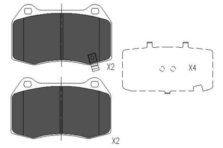 Тормозные колодки дисковые, комплект KAVO KBP-6561