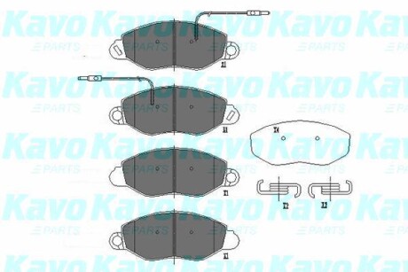 Тормозные колодки дисковые, комплект KAVO KBP-6586