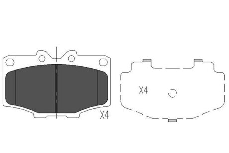 Тормозные колодки дисковые, комплект KAVO KBP-9028