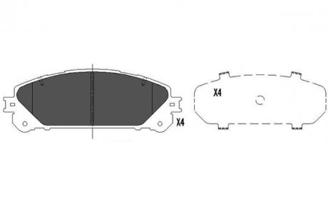 Колодки гальмівні (передні) Lexus RX 08-/Toyota Rav4 12-/Camry 17- (166.7x59.4x17.6) KAVO KBP-9116