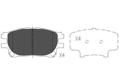 Тормозные колодки дисковые, комплект KAVO KBP-9121