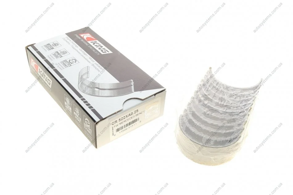 Вкладиші шатунні MB E-class (W210)/G-class (W461) 2.9TDI (OM602) 96- (+0.25) King CR 522XA0.25 (фото 1)