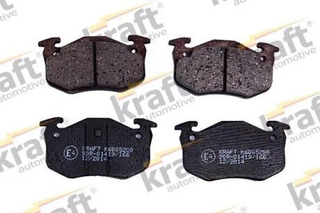 Тормозные колодки дисковые, комплект KRAFT 6005200