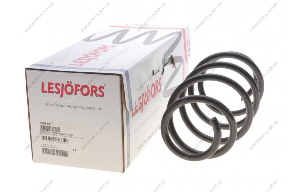 Пружина (передня) Opel Vectra C 2.0-2.2DTI 16V 02-06 (седан/шас.від 48045598)/(накл.з.ч/від 41048790) LESJOFORS 4063493 (фото 1)